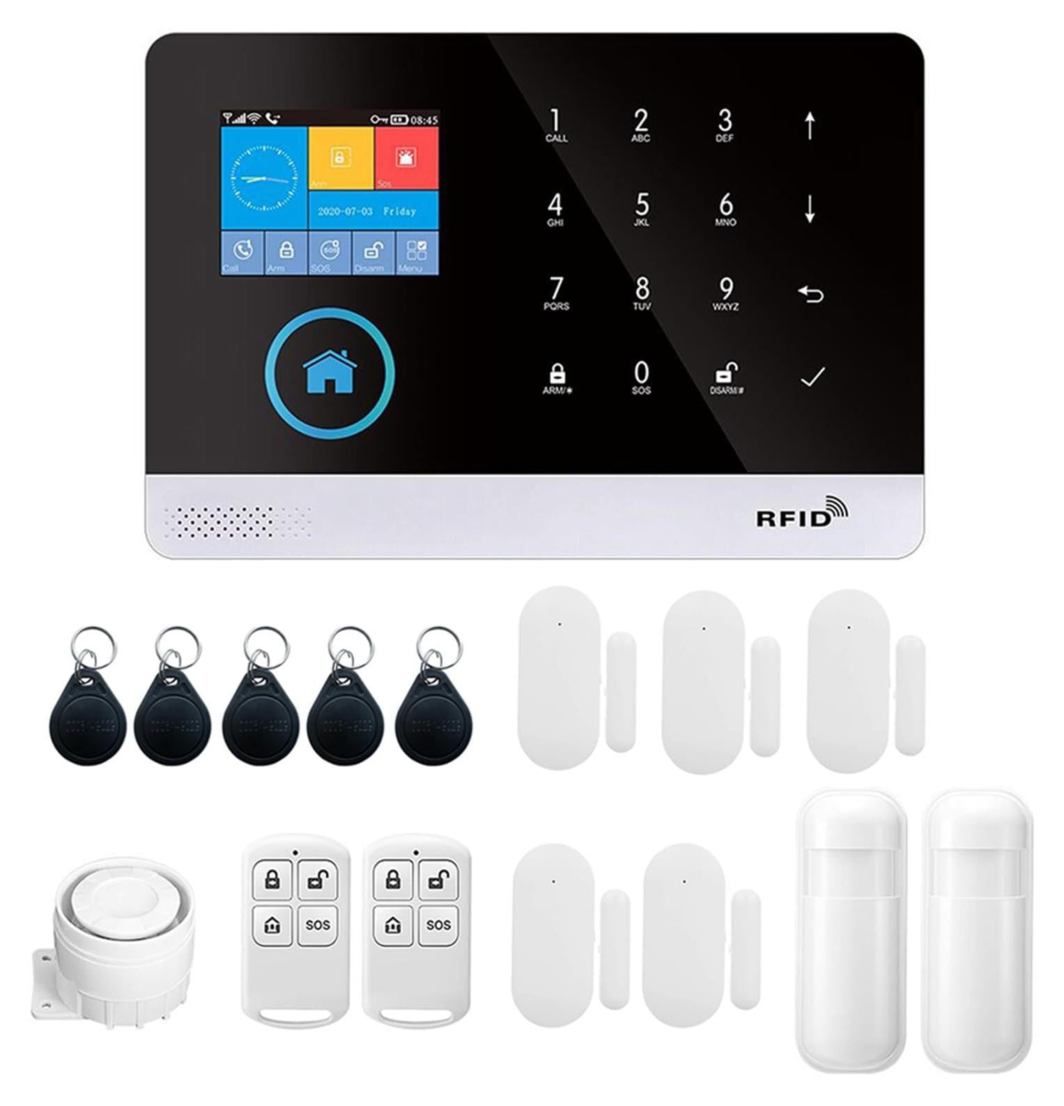 Selius Draadloos Alarmsysteem 433MHz WIFI + GSM met 5 Volt Batterij en Zelfklevende Montage