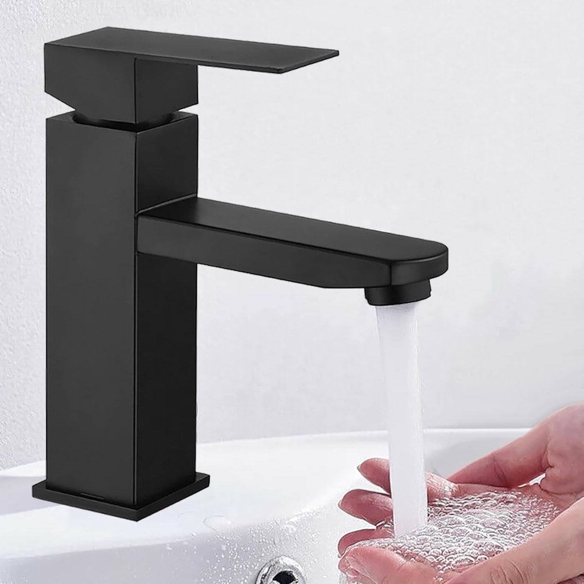 Markenlos Moderne Zwarte Wastafelmengkraan van Roestvrij Staal met Waterbesparende Functie