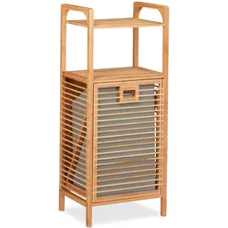 Relaxdays, Badezimmerschrank, Badregal mit Wäschekorb (40 x 30 x 95 cm)