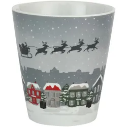 Krasilnikoff Happy Mug Becher Santa in the Sky, Ø 8.8, Höhe 10 cm