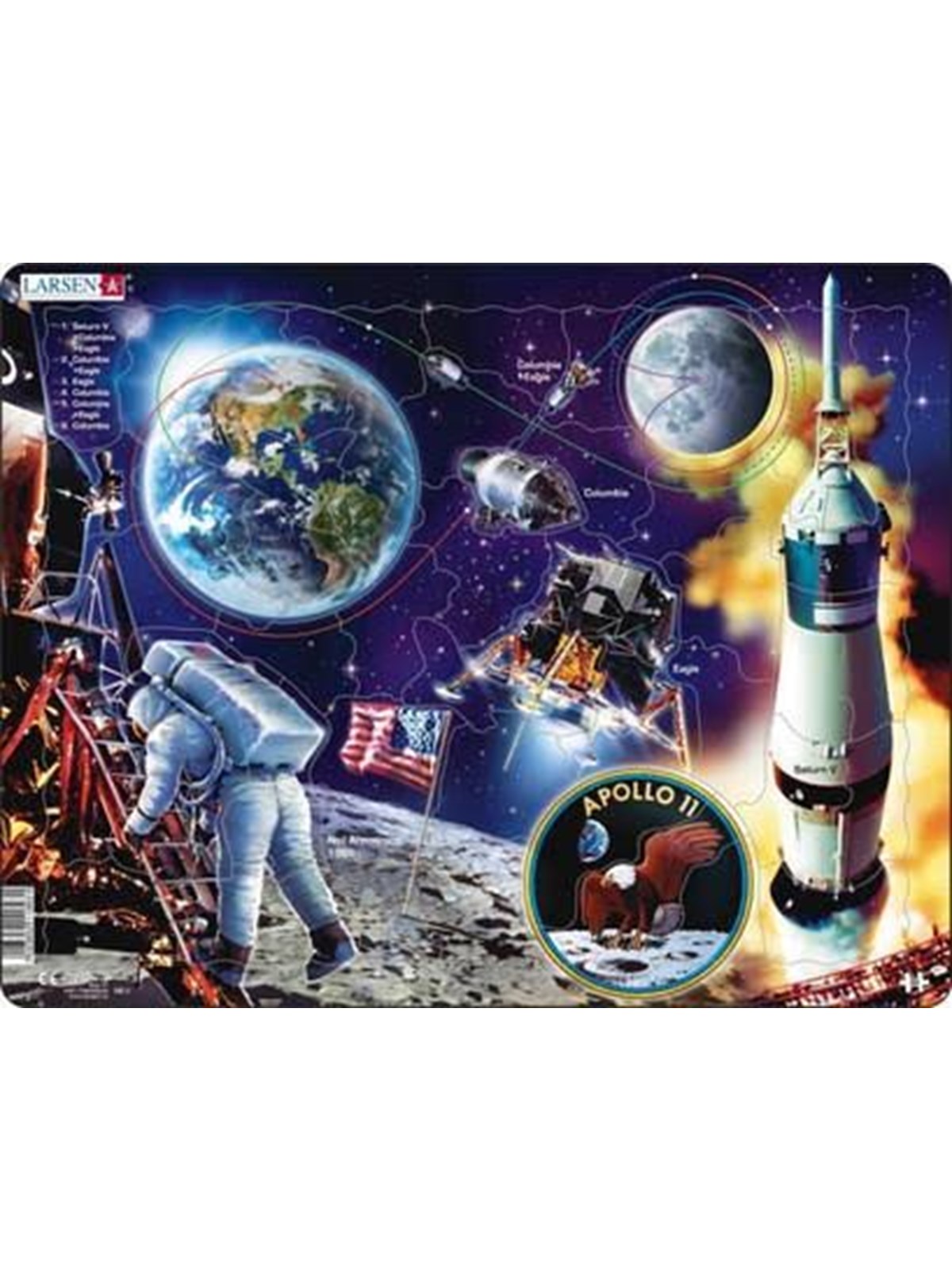 Larsen Puzzles Puslespil Apollo 11 - 50 brikker Maxi (36.5x28.5
