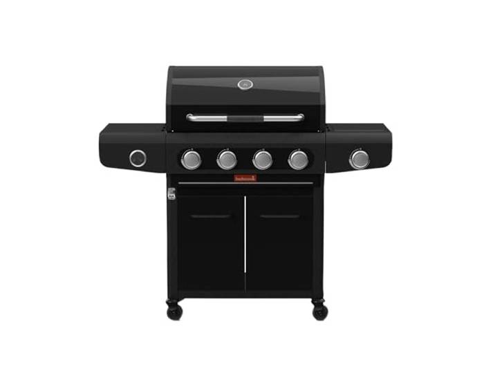 Barbecook Siesta 412 Graphite gasbarbecue met 4 branders en zijbrander, zwart, 132x56x118cm
