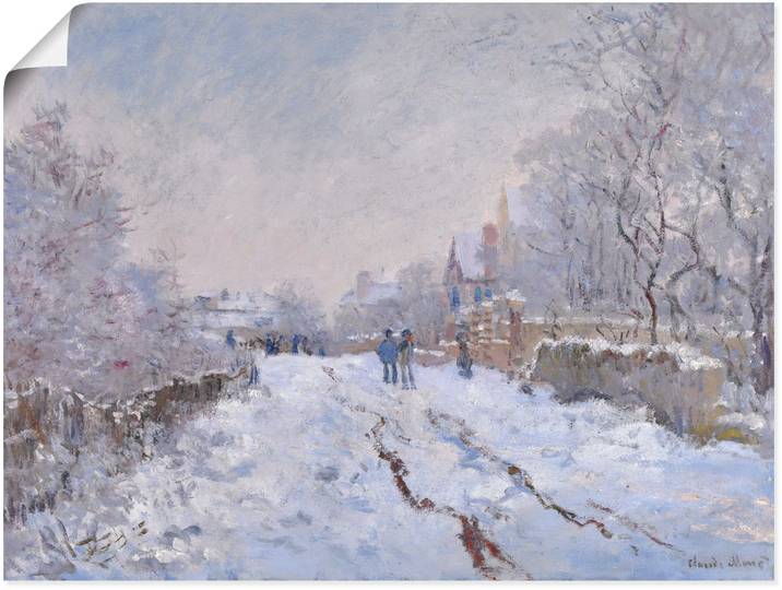 Poster ARTLAND Schnee in Argenteuil. , blau (farbe bild(er): blau), B:40cm H:30cm, Bilder, Poster, ohne Rahmen