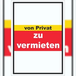 zu vermieten Aufkleber mit Text Werbeaufkleber hochkant A7 (74x105mm)