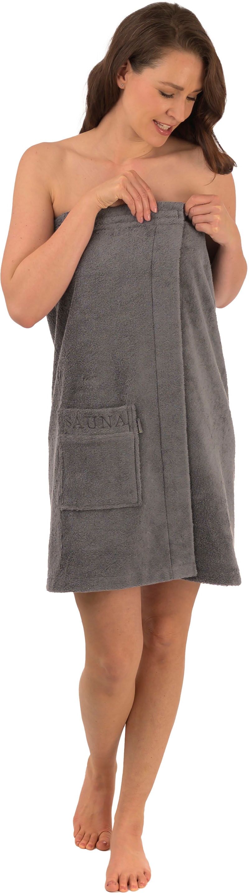 Kilt WEWO FASHION "9537T", braun (teak), L:75cm, Frottier, Hausmäntel, Kilt, schlingenfest