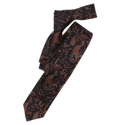 Krawatte VENTI "VENTI Krawatte gemustert", Herren, orange, 100% Seide, Krawatten