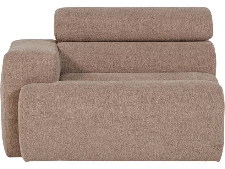 Sessel WOOOD Novi mit Bezug und verstellbarer Nackenstütze B 109 x T 113 x H 86 cm , braun (taupe), B:109cm H:86cm T:113cm, Sessel, Sessel, Tragkraft 120 kg, Kliksystem für Elementen-Kombination, Rilo-Bouclé