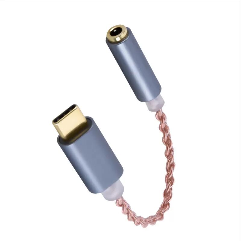 INF Adaptateur Audio Numérique USB-C vers Jack 3.5mm avec DAC Haute Résolution Gris