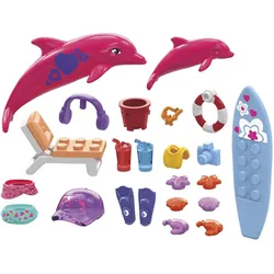 Mattel Mega Construx Barbie – Farboffenbares Delphin-Abenteuer-Bauset