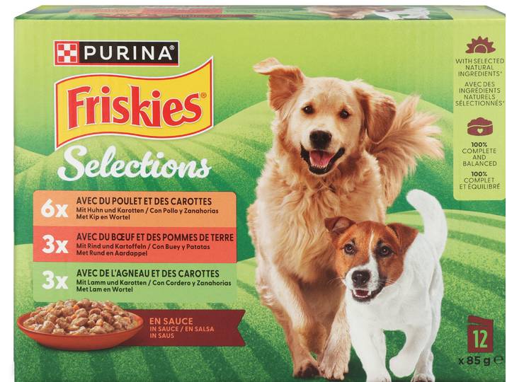 Friskies Hundefutter in Sauce Adult Fleisch 12x85g