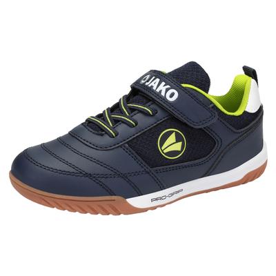 Sneaker JAKO "J-SH Winger EV", Mädchen, Gr. 28, atmungsaktiv, blau (dk navy, lime), Synthetik, Schuhe Sneaker, Hallenschuh, Non-Marking, Klettverschluss