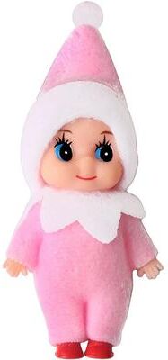 Inspired Living Naughty Felt Christmas Elf Doll Ornament Mini Shelf Elf Decoration & Stocking Stuffer pink