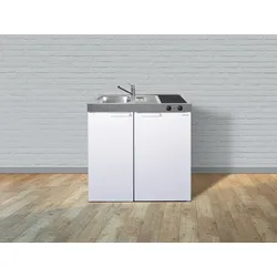 Stengel Küchen Kitchenline MK 90 weiß - Glaskeramikkochfeld links