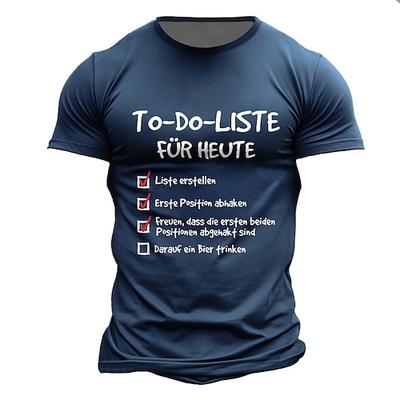 Herren Lustiges To-Do-Liste T-Shirt - Lustiger Bier Humor sarkastisches Produktivität Grafik Kurzarm Oberteil
