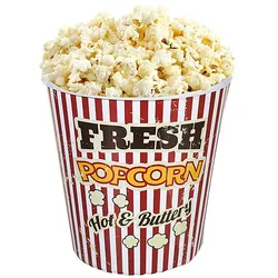Vintage Kino-Popcorn Becher (18 cm): Spülmaschinenfest & robust. Retro Popcorn-Eimer für authentisches Kino-Feeling zu Hause