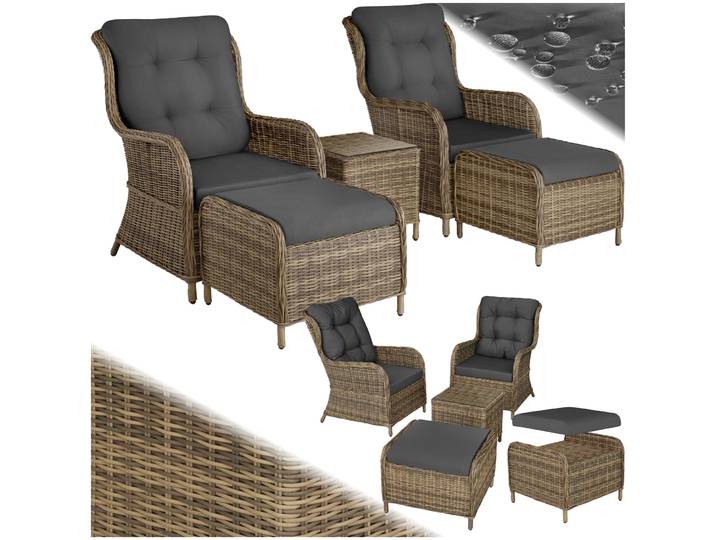 Aluminium Rattan Sitzgruppe Benissa 2+2 - natur