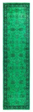 Overton "Contemporary Overdyed Wool Hand Knotted Runner - 2' 7"" x 10' 4"""
