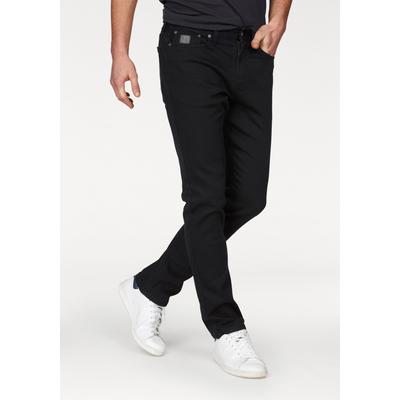 Straight-Jeans BRUNO BANANI "Hutch", Herren, Gr. 34, Länge 30, schwarz, Denim/Jeans, Obermaterial: 98% Baumwolle, 2% Elasthan, unifarben, straight fit lang, Jeans Straight-Jeans, gerade geschnittenes Bein, niedrige Leibhöhe, reguläre Passform,...