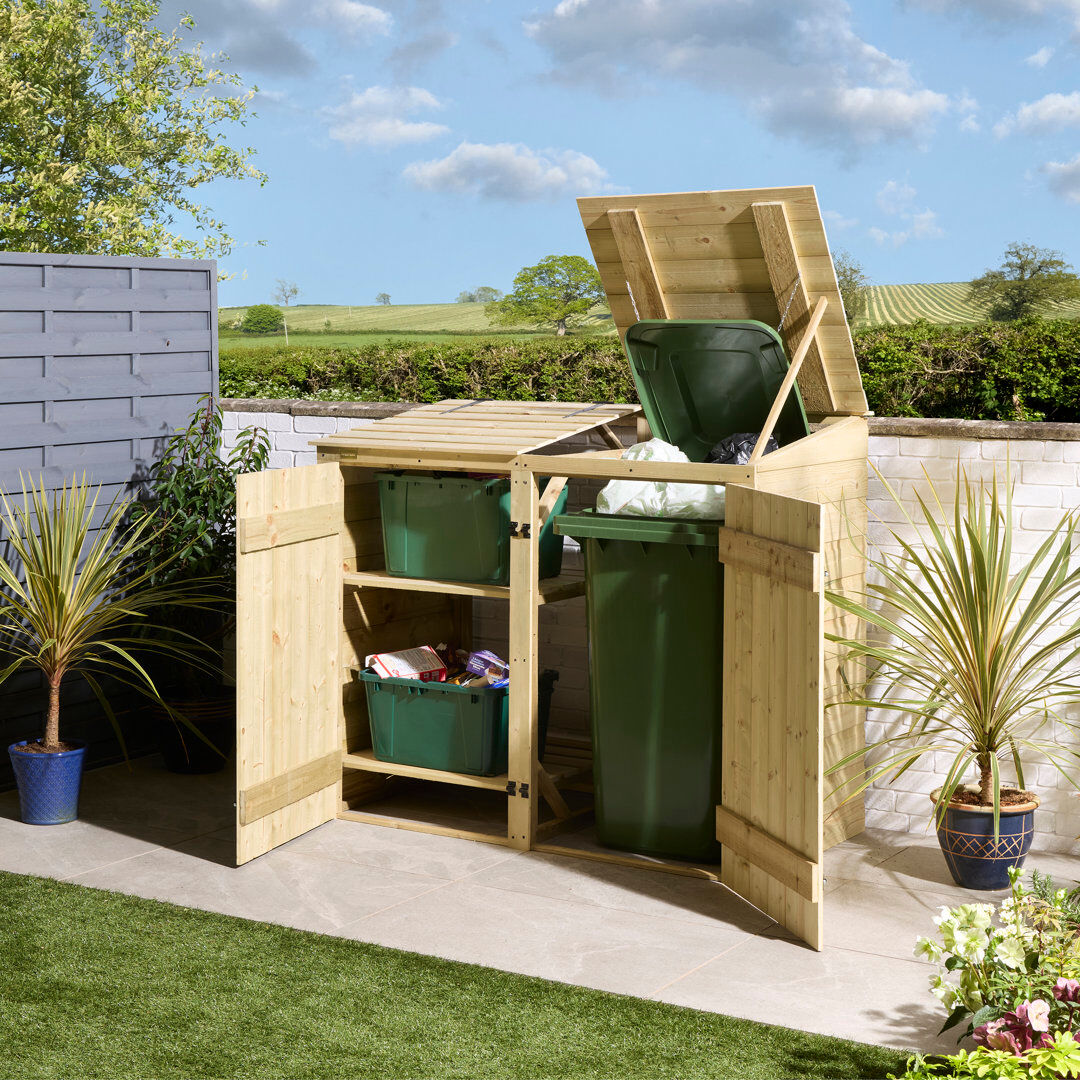 Rowlinson Wooden Bin Store 129cm H X 152cm W X 80cm D