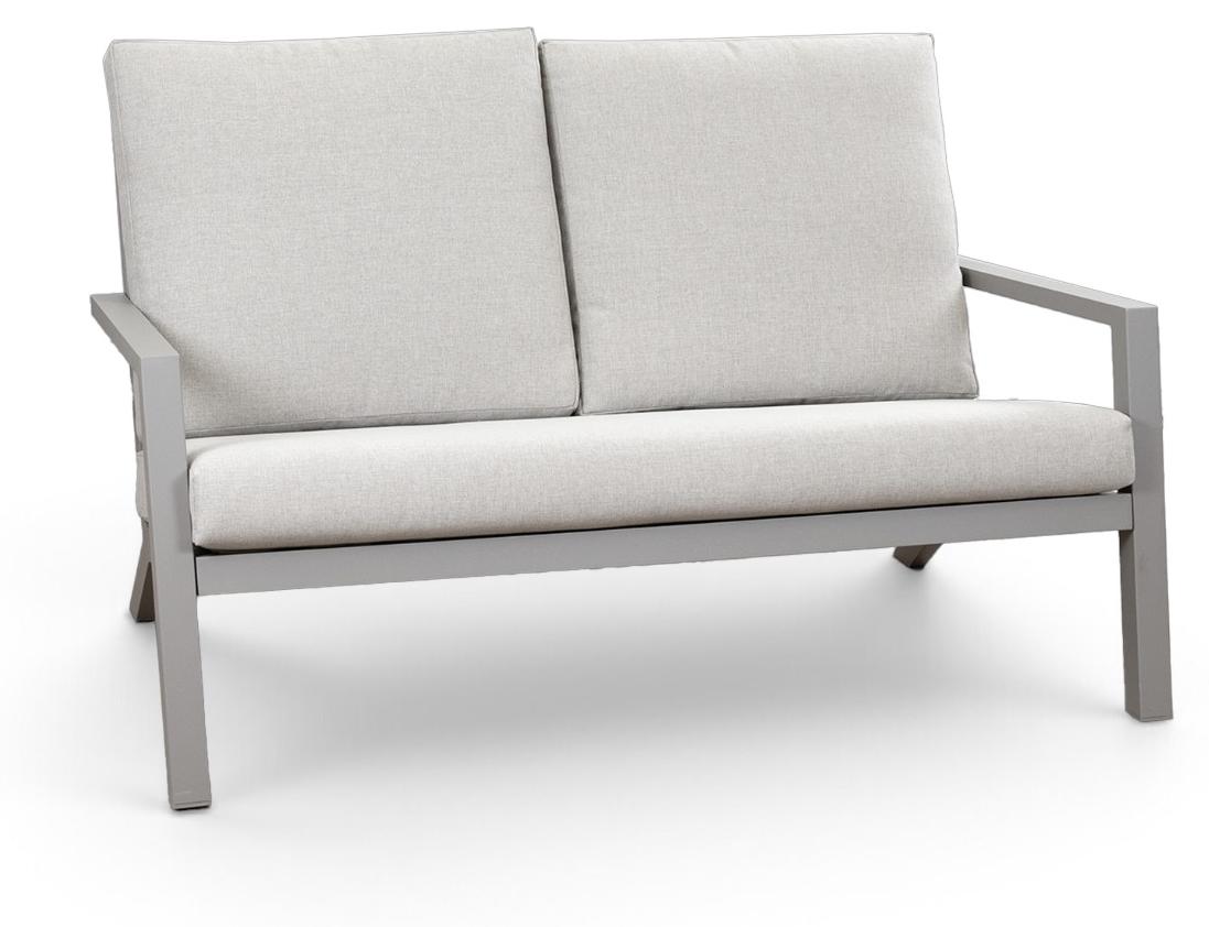 Loungesofa Bezano | 2-Sitzer | Taupe/Champagner | Aluminium