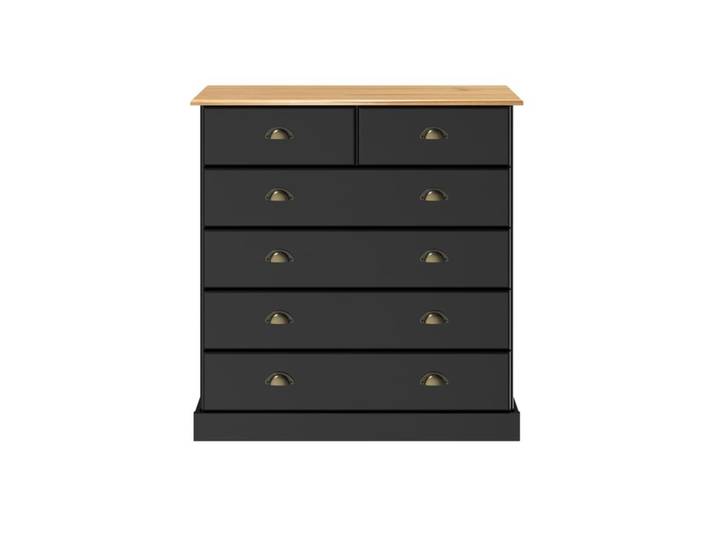 Commode 4+2 tiroirs STANFORD noir et miel