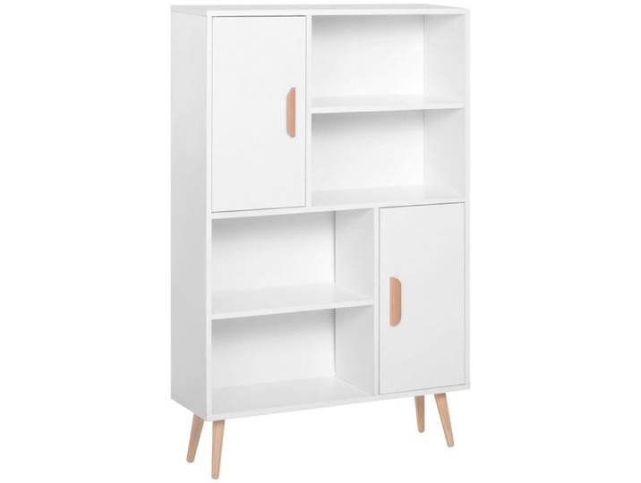HOMCOM - bibliothèque - Bois - 80x24x123cm - Blanc