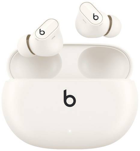 Beats Studio Buds Plus In Ear Kopfhörer Bluetooth Stereo Creme-Weiß Noise Cancelling, Mikrofon-Rauschunterdrückung Ladecase