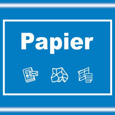 HB-Druck Papier Mülltrennung Schild Text Symbol Karton waagerecht A3 (297x420mm)