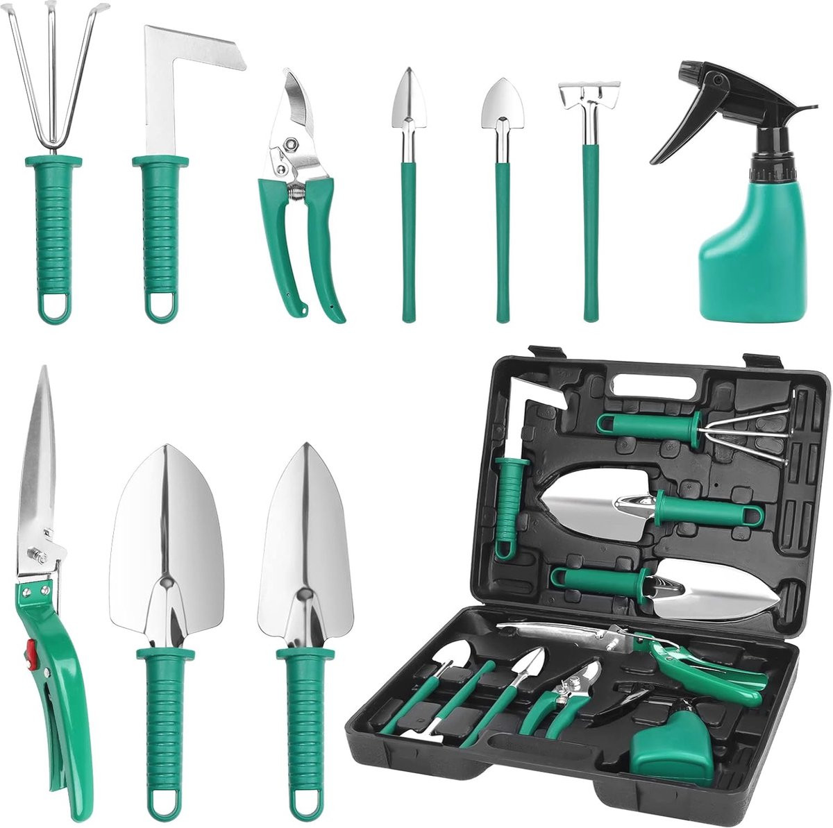 10-delige Tuingereedschapset met Draagtas - Compleet en Ergonomisch voor Tuinieren