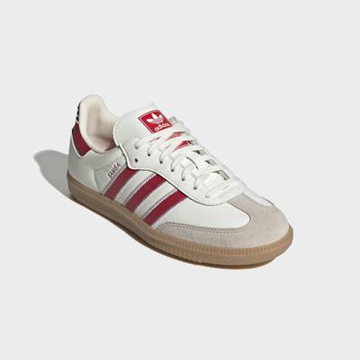 Sneaker ADIDAS ORIGINALS "SAMBA OG", Mädchen, Gr. 35,5, sanftes weiß, better scarlet, gum4, Leder, Schuhe Sneaker