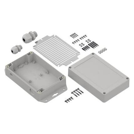 RS PRO Polycarbonat Universal-Gehäuse Hellgrau Auss (IOT.ZPSET1510.1)