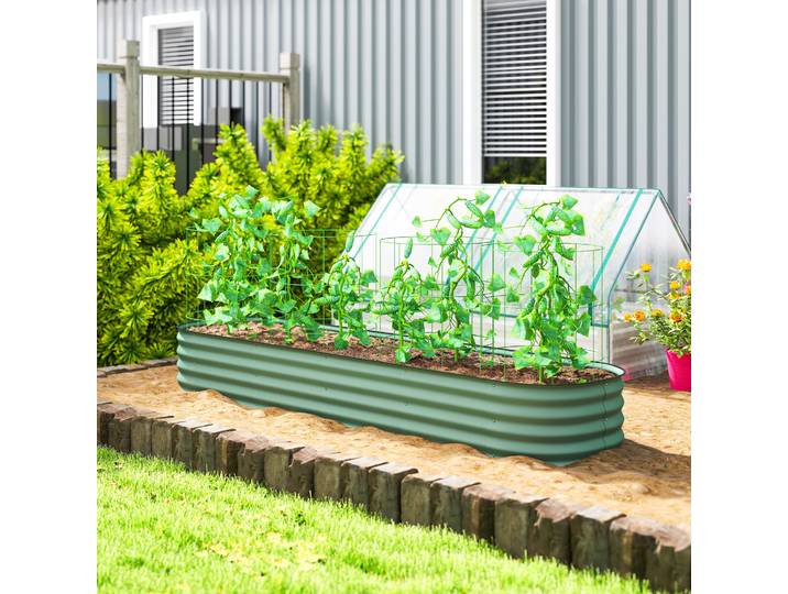 Outsunny Carré Potager Acier 240x62cm