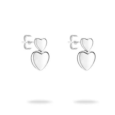 Paar Ohrstecker TAMARIS "Schmuck Geschenk Edelstahl Ohrringe Bold Hearts Herz", silber (silberfarben), Ohrringe, Damen, Edelstahl
