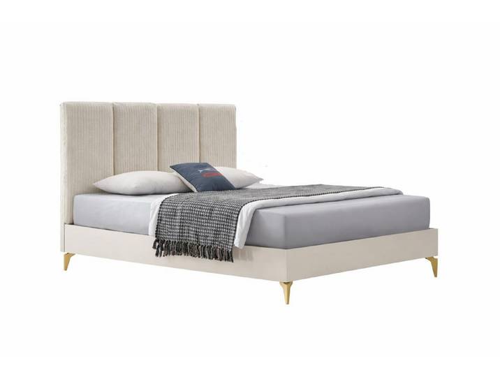 JVmoebel Polsterbett Elegantes Beiges Polsterbett Exklusives Schlafzimmer Doppelbett, Made in Europa