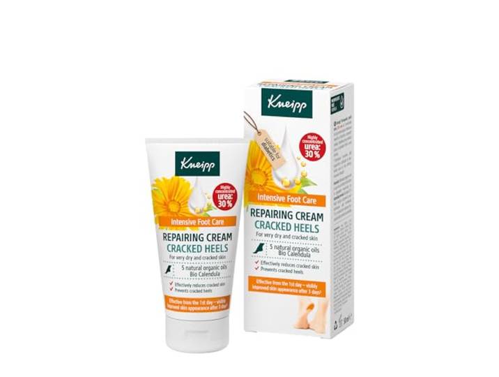 Kneipp Creme rissiger Fersen; repariert und verhindert Risse in den Fersen; regeneriert; beruhigt und erfrischt; natürliche und organische Öle; Harnstoff; Panthenol; Orangengeruch; 50 ml