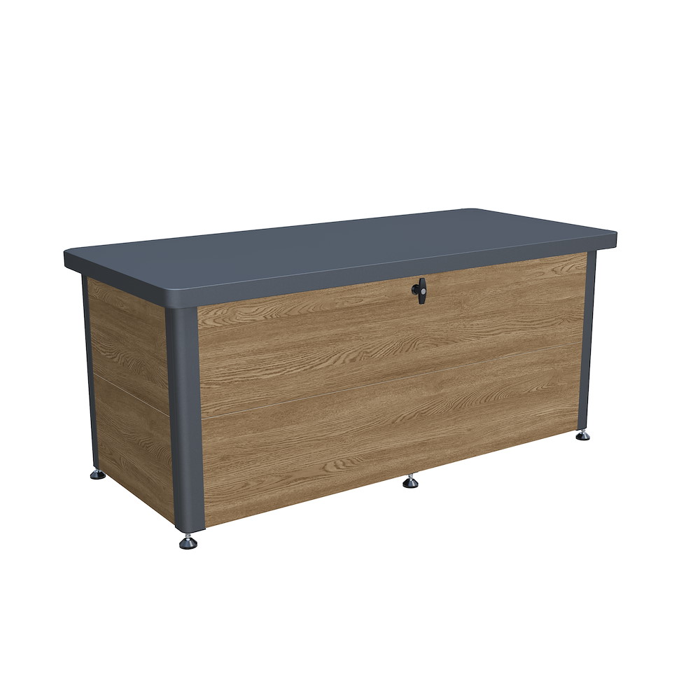 JUNGELMAR Aufbewahrungsbox Metall Holzoptik, 139x68x65 cm 16979799