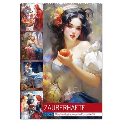 Zauberhafte Märchenillustrationen im Romantik-Stil (Wandkalender 2026 DIN A2 hoch), CALVENDO Monatskalender