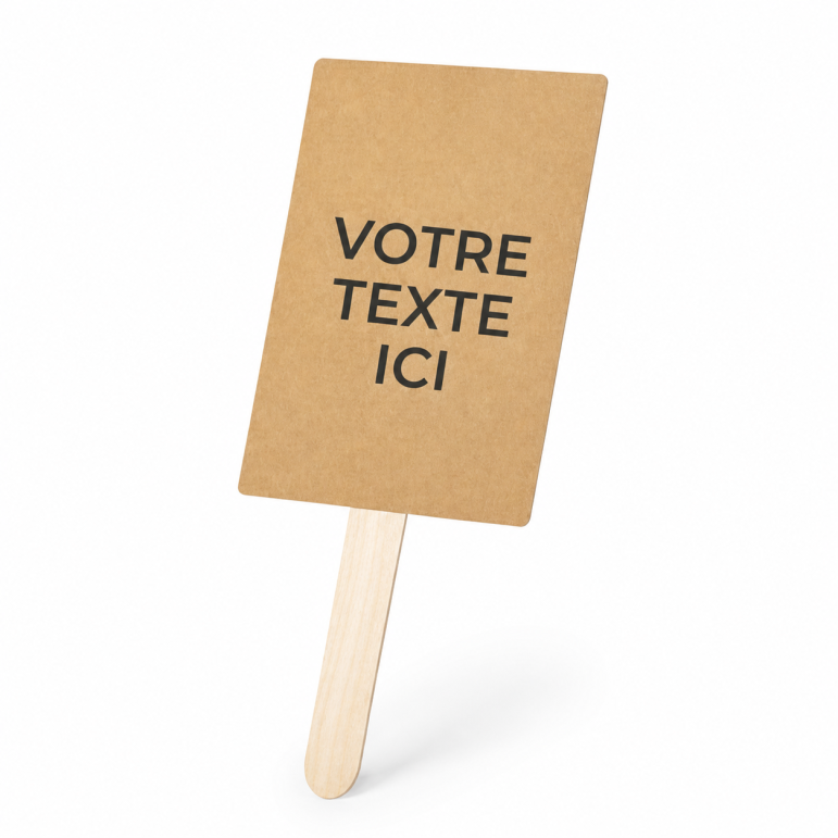 Éventail publicitaire Pai Pai Lelex bois carton recyclé