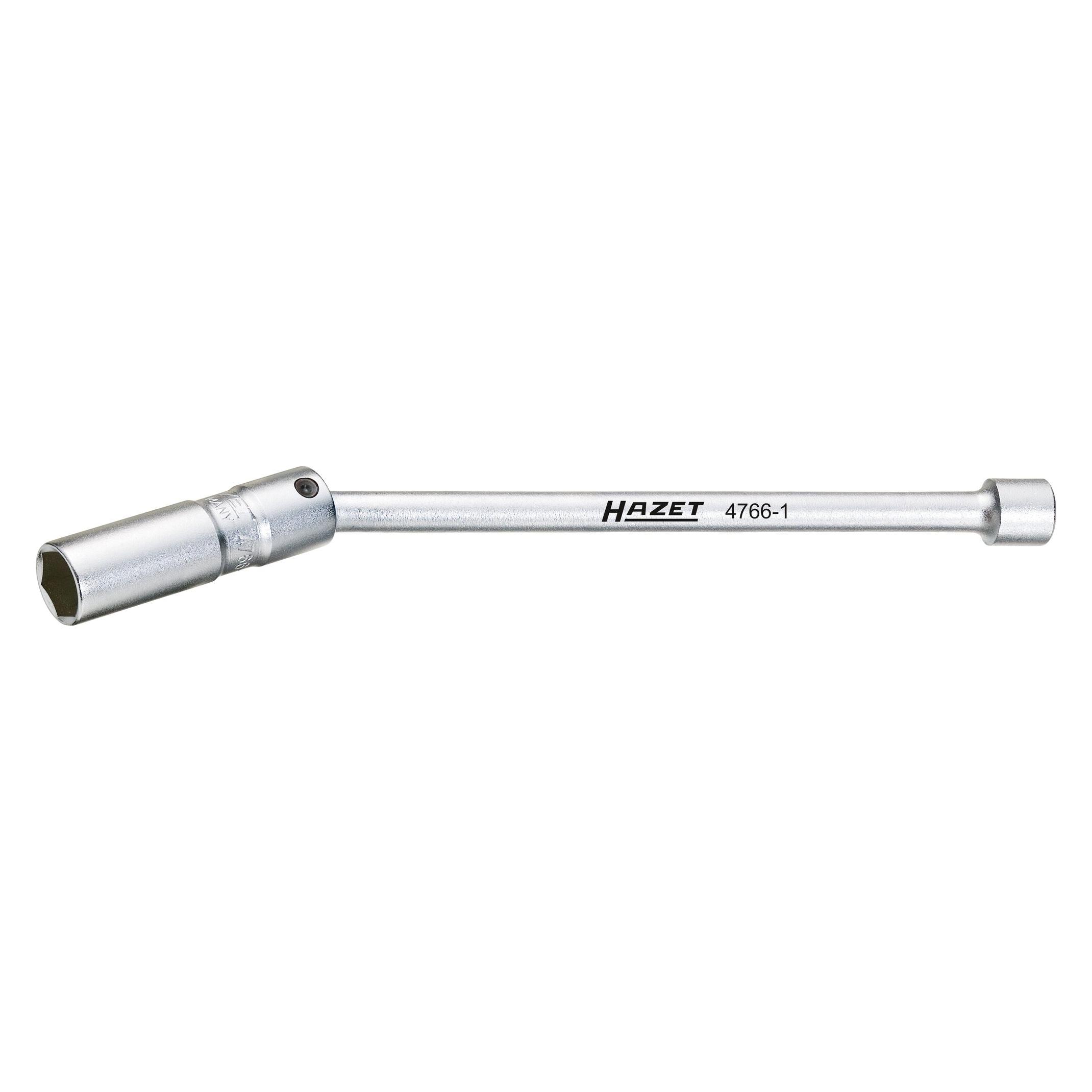 Hazet Zündkerzen-Schlüssel 4766-1 Vierkant10 mm (3/8 Zoll) Aussen Sechskant Profil 16 mm 58... (4766-1)