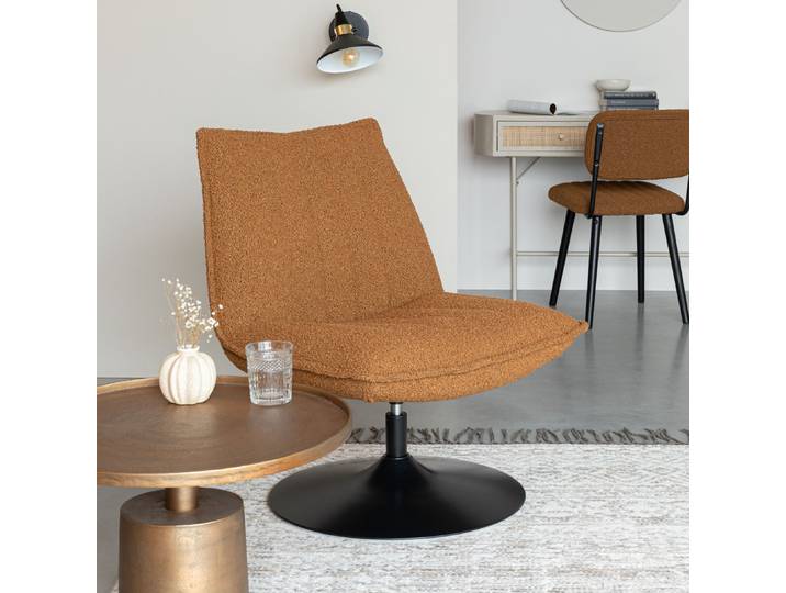 ZILT Fauteuil Kemper Bouclé - Okergeel