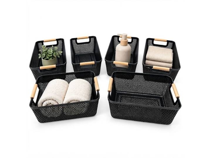 Relaxdays Panier de rangement, lot de 6