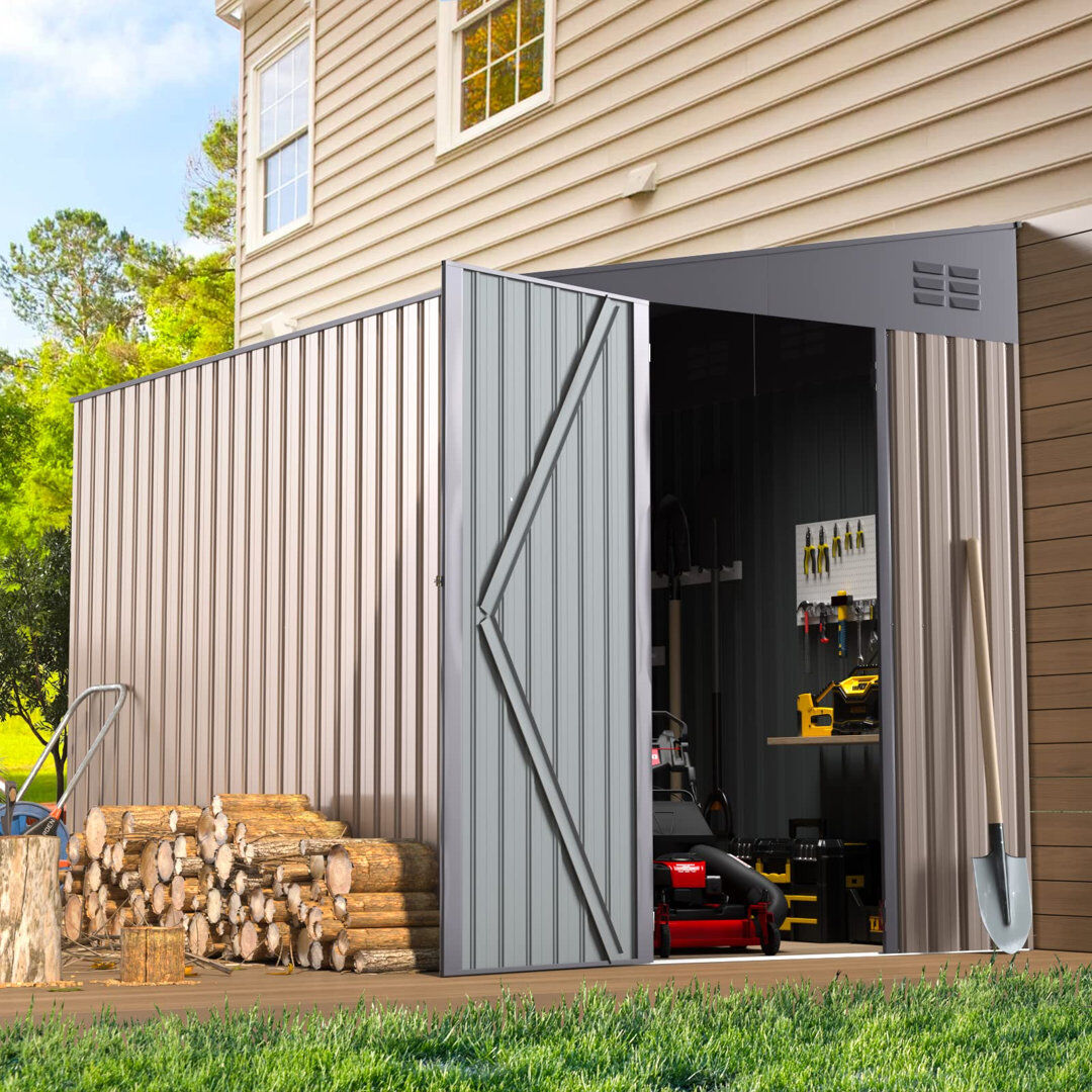 Dakota Fields Bonsal 6 ft. W x 8 ft. D Galvanized Steel Pent Garden Shed
