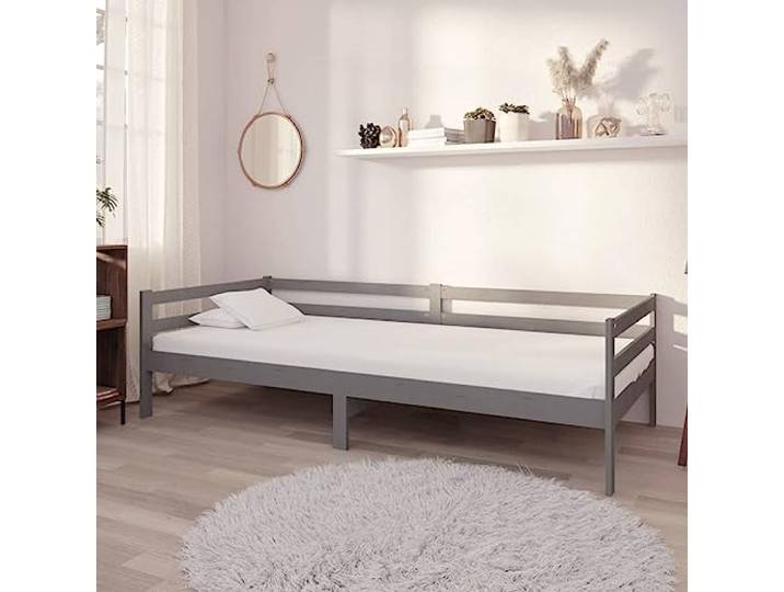 RJPLMFV Sofa, Bett, Massivholz, 90 x 200 cm, Grau Matratze inklusive, robuste Struktur, täglicher Gebrauch, Gäste, Wohnzimmer