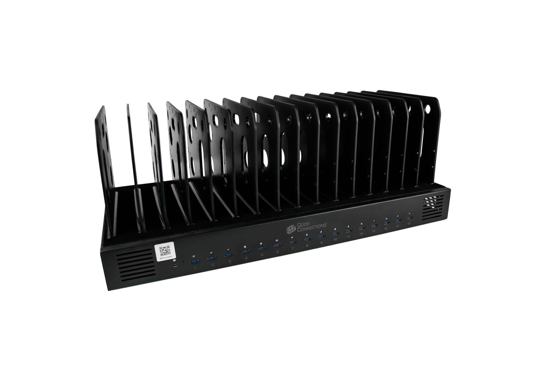 GC USB-Desktop-Schnellladestation 1000W, 16-Port (16x USB-C), PD 3.0, PPS, QC 5, schwarz