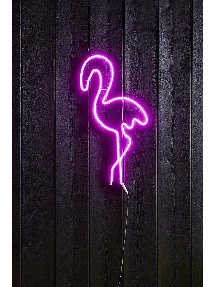 STAR Trading LED-Silhouette "Flatneon - Flamingo" in Pink - (B)35 x (H)74 cm - onesize