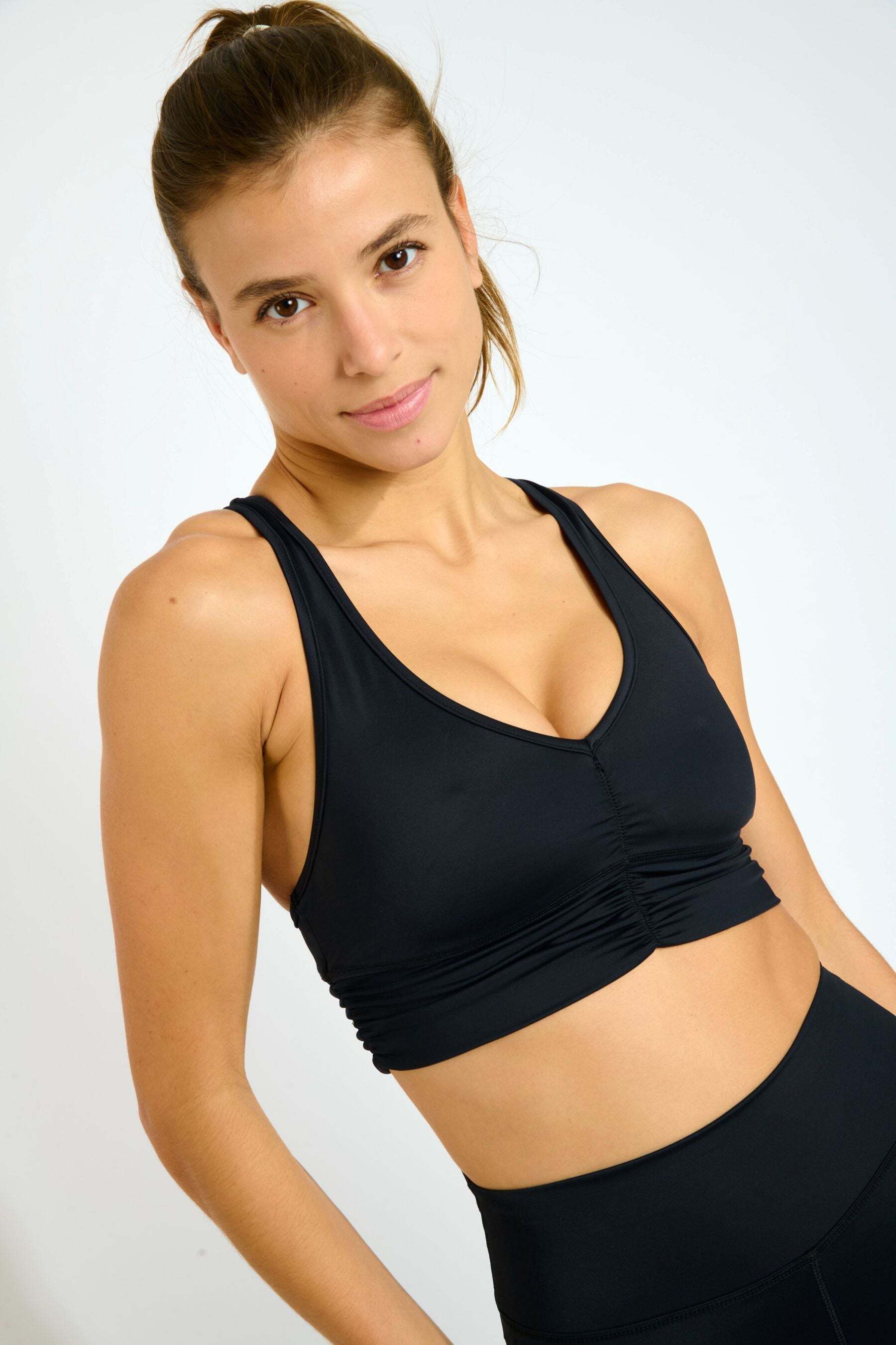 Yogashirt BANANA MOON "Banana Moon Sport-BH FLOW-WELLNESS", Damen, Gr. L, schwarz, Shirts Yogashirt schwarz L