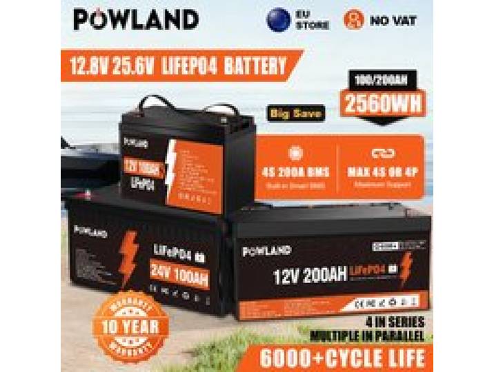 LiFePO4 12V 200AH 24V 100AH Batterijloze oplader 12,8V lithiumbatterij Ingebouwde 200A BMS 6000+ cyclus voor boot Snel schip vanuit EU