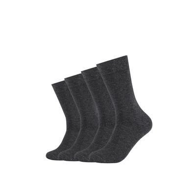 Socken CAMANO "ca-soft", Jungen, Gr. 39-42, grau (anthrazit, meliert), Baumwollmischung, meliert, normal, Socken Socken, verstärkter Fersen- und Zehenbereich