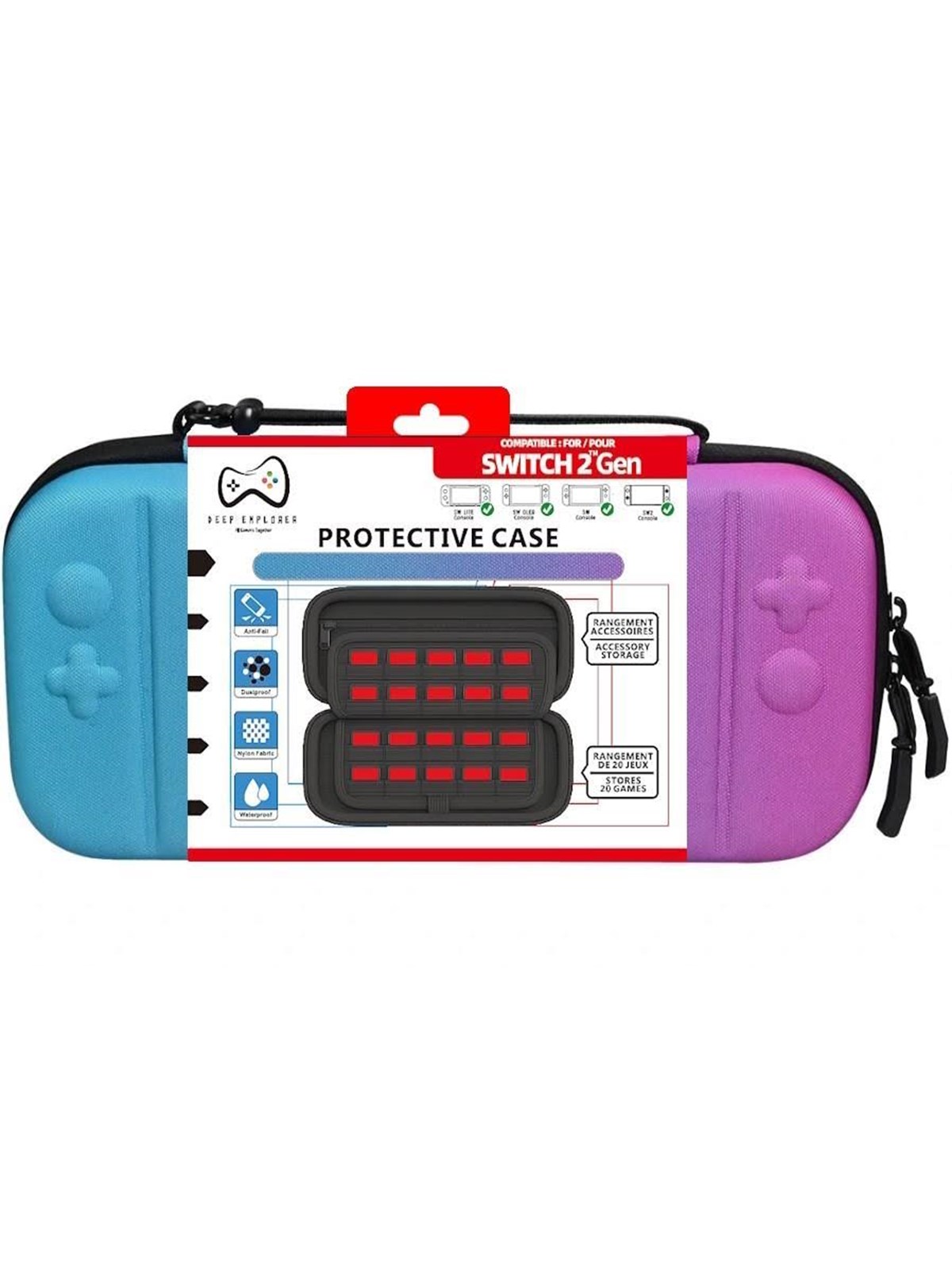 Deep Explorer Protective Case - Blue/Pink - Bag - Nintendo Switch 2