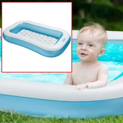 Planschbecken Baby 166x100x28 cm - Aufblasbares Baby-Schwimmbecken für sichere erste Planschversuche - Weicher Boden & Rand - Robustes Polyvinyl Material